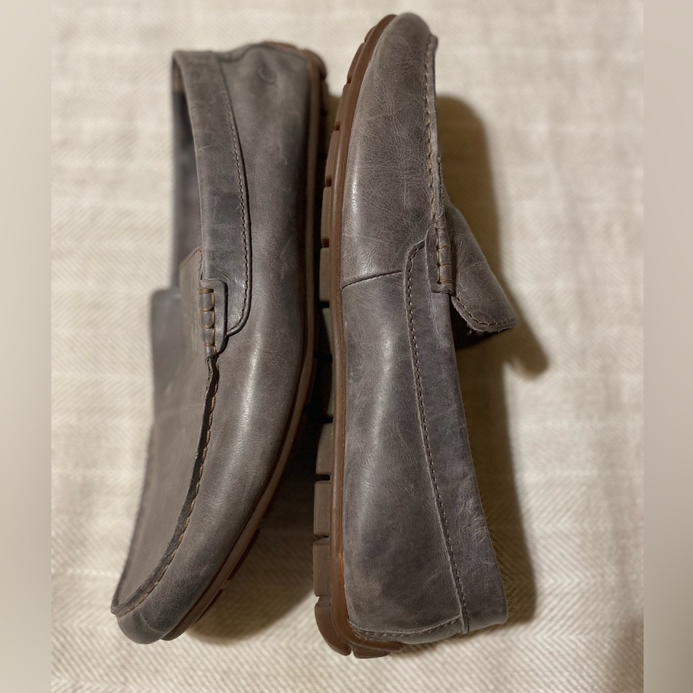 Born Loafer Dress Leather Shoes  - Gray/Grey 10.5